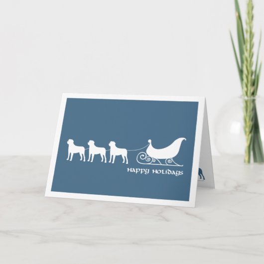 Mastiff die de Ar van de Kerstman trekken Feestdagen Kaart (Voorkant)