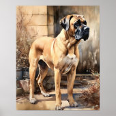 Mastiff Dog Art Print Poster (Voorkant)