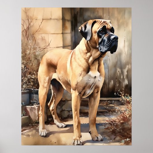 Mastiff Dog Art Print Poster (Voorkant)