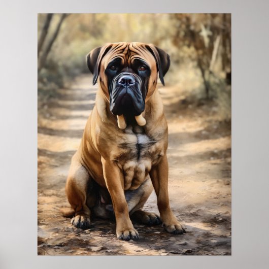 Mastiff Dog Art Print Poster (Voorkant)