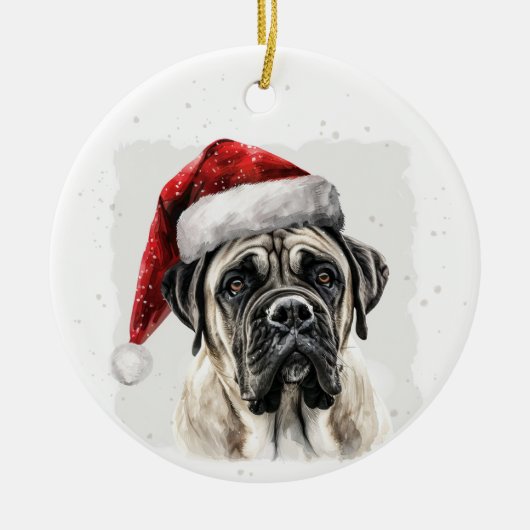 Mastiff Dog Christmas Personalized Keramisch Ornament (Voorkant)