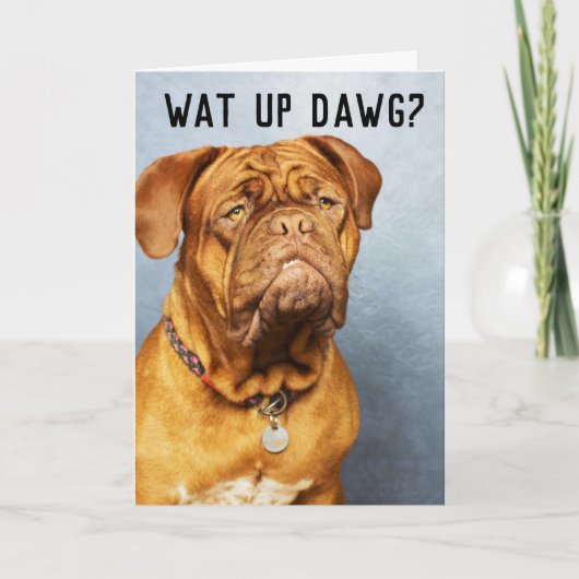 MASTIFF DOG DENKEN AAN JE FUNNY CARD KAART (Voorkant)