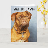 MASTIFF DOG DENKEN AAN JE FUNNY CARD KAART (Gele Bloem)
