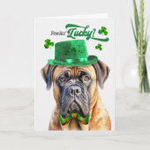 Mastiff Dog Feelin' Lucky St Patrick's Day Feestdagen Kaart (Voorkant)