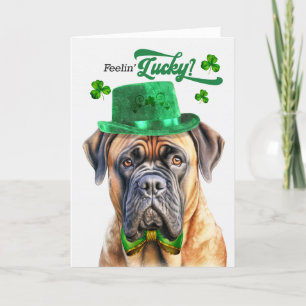 Mastiff Dog Feelin' Lucky St Patrick's Day Feestdagen Kaart