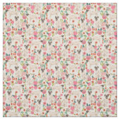 Mastiff Dog Florals Stof (Swatch)