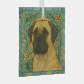 Mastiff Dog "Glas in lood" Glas Ornament (Voorkant Rechts)