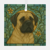 Mastiff Dog "Glas in lood" Glas Ornament (Achterkant)