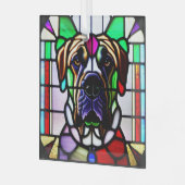 Mastiff Dog "Glas in lood" Glas Ornament (Voorkant links)