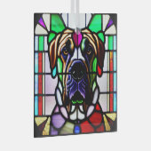Mastiff Dog "Glas in lood" Glas Ornament (Voorkant Rechts)