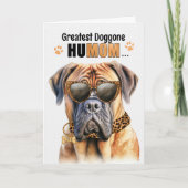 Mastiff Dog Greatest HuMOM Moederdag Feestdagen Kaart (Voorkant)