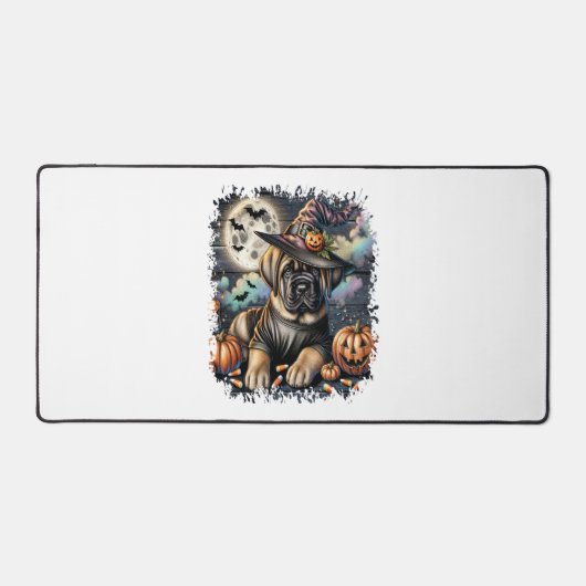 Mastiff Dog Halloween Square Bureaumat (Voorkant)