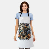 Mastiff Dog Halloween Square Schort (Gedragen)