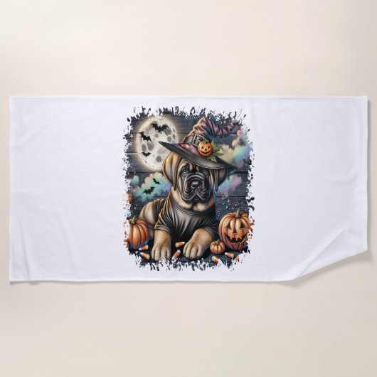 Mastiff Dog Halloween Square Strandlaken (Voorkant)