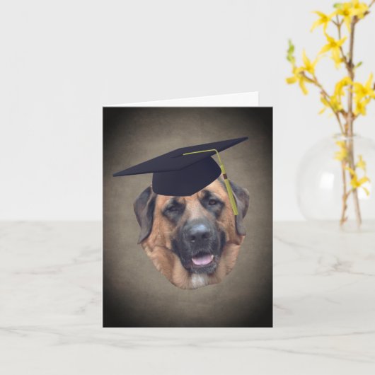 Mastiff Dog in Gradup Note Kaart (Gele Bloem)