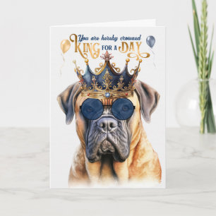 Mastiff Dog King voor een Dag Funny Birthday Kaart