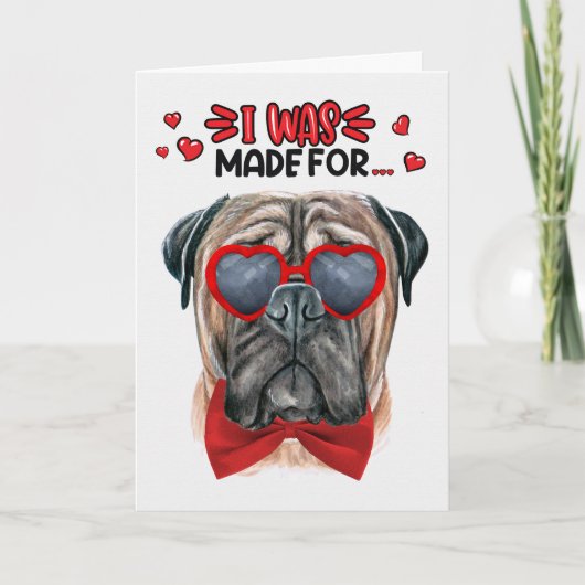 Mastiff Dog maakte van je Valentijn Feestdagen Kaart (Voorkant)