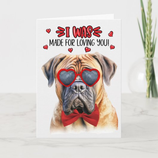 Mastiff Dog maakte van je Valentijn Feestdagen Kaart (Voorkant)