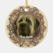 Mastiff Dog-ornament Keramisch Ornament (Voorkant)
