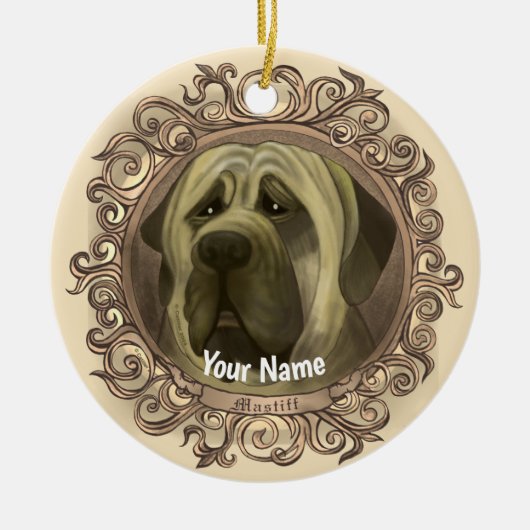 Mastiff Dog-ornament Keramisch Ornament (Voorkant)