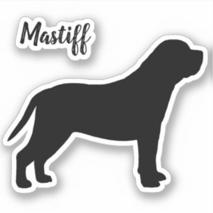 Mastiff Dog Silhouette Vinyl Sticker