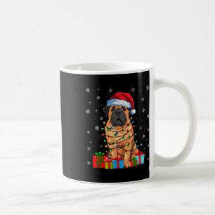Mastiff Dog Ugly Xmas Lights Santa Hat Mastiff Dog Koffiemok