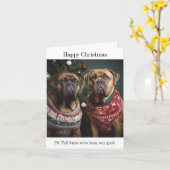Mastiff Dogs Christmas Jumpers Kaart (Gele Bloem)