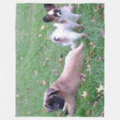 MASTIFF en PAPILLON PUPPYS Fleece Deken (Voorkant)