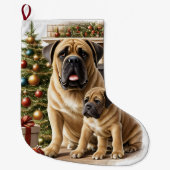 Mastiff englische Dogge Christmas  Grote Kerstsok (Voorkant)