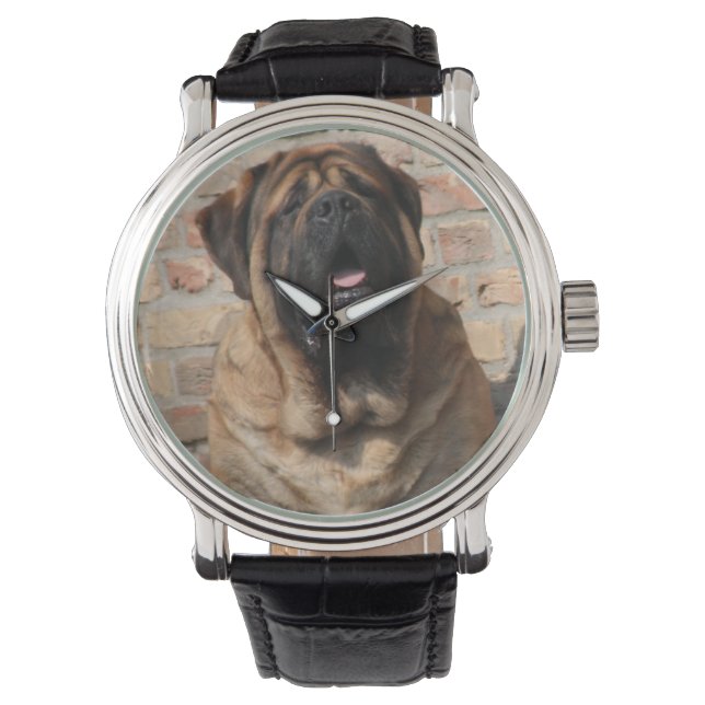 Mastiff englische Dogge Horloge (Voorkant)