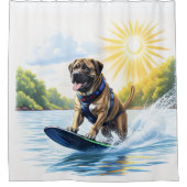 Mastiff englische Dogge im See Douchegordijn (Voorkant)
