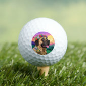 Mastiff englische Dogge mit Blumenkranz Muttertag Golfballen (Insitu Shirt)
