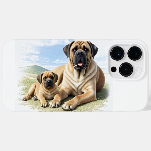 Mastiff englische Dogge mit Kind im Urlaub Case-Mate iPhone Case (Achterkant (horizontaal))