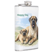 Mastiff englische Dogge mit Kind im Urlaub Heupfles (Rechts)
