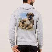 Mastiff englische Dogge mit Kind im Urlaub Hoodie (Achterkant)