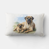 Mastiff englische Dogge mit Kind im Urlaub Kussen (Achterkant)