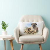 Mastiff englische Dogge mit Kind im Urlaub Kussen (Stoel)