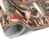 Mastiff englische Dogge Weihnachten Kamin Cadeaupapier (Rol Hoek)