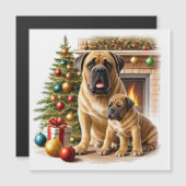 Mastiff englische Doggen Kamin Weihnachten (Voorkant / Achterkant)