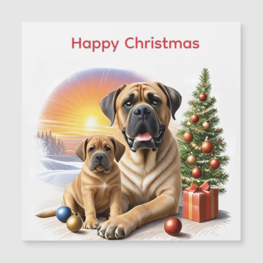 Mastiff englische Doggen Weihnachten (Voorkant)