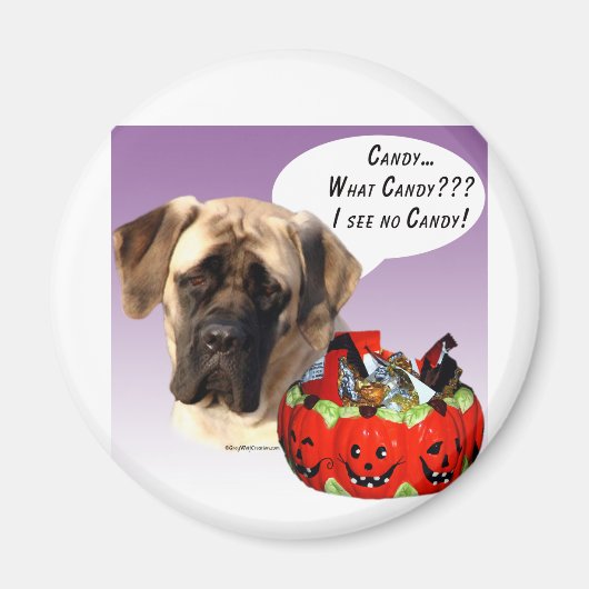 Mastiff (fawn) Halloween Snoep Magneet (Voorkant)