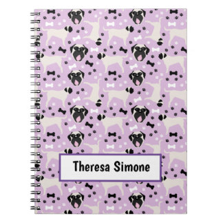 Mastiff Fawn Hondenras Pattern Paars Notitieboek