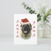 Mastiff (fawn) Santa Paws Feestdagenkaart (Staand voorkant)