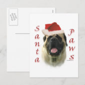 Mastiff (fawn) Santa Paws Feestdagenkaart (Voorkant / Achterkant)
