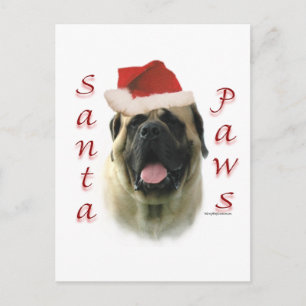 Mastiff (fawn) Santa Paws Feestdagenkaart