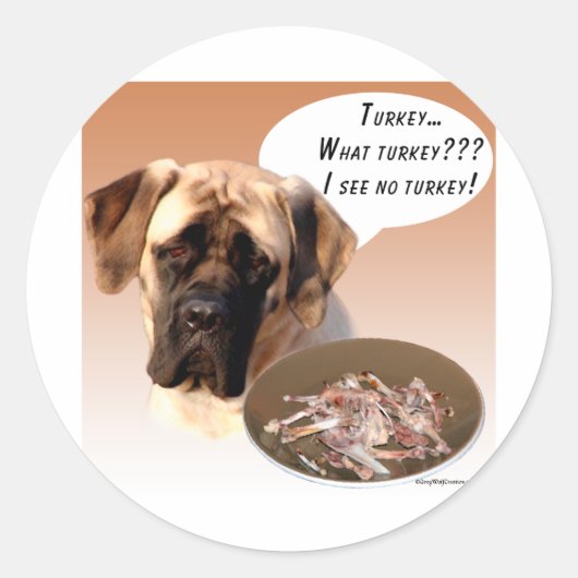 Mastiff (Fawn) Turkije Ronde Sticker (Voorkant)