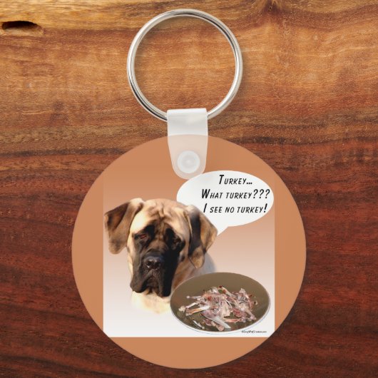 Mastiff (Fawn) Turkije Sleutelhanger (Achterkant)