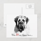Mastiff Happy Face Briefkaart (Voorkant / Achterkant)