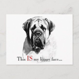 Mastiff Happy Face Briefkaart
