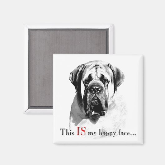 Mastiff Happy Face Magnet (Voorkant / Achterkant)